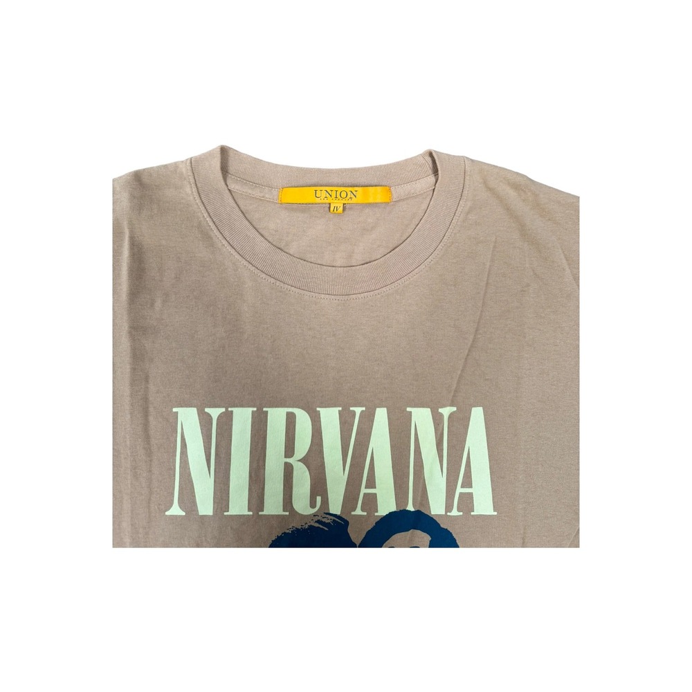 Union Nirvana T-Shirt Mens XL Beige Good Graphic Print Streetwear Tee - Picture 4 of 6